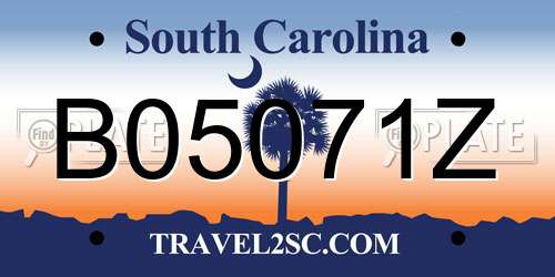 B05071Z South Carolina License Plate