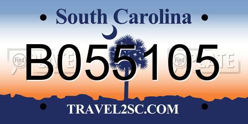 B055105 South Carolina License Plate