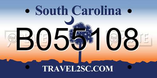 B055108 South Carolina License Plate