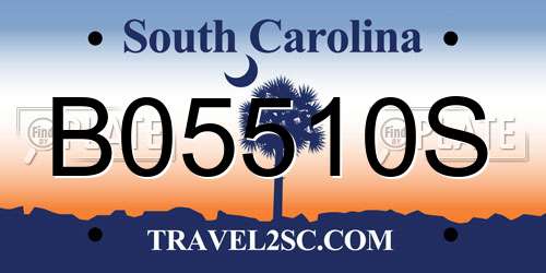 B05510S South Carolina License Plate
