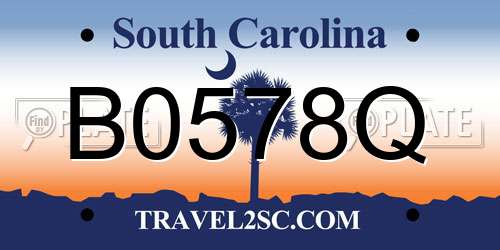 B0578Q South Carolina License Plate