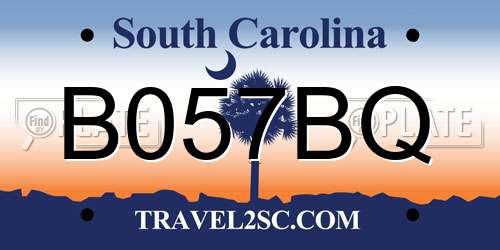 B057BQ South Carolina License Plate