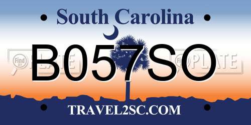 B057SO South Carolina License Plate