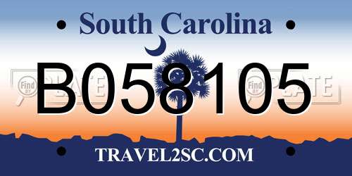 B058105 South Carolina License Plate