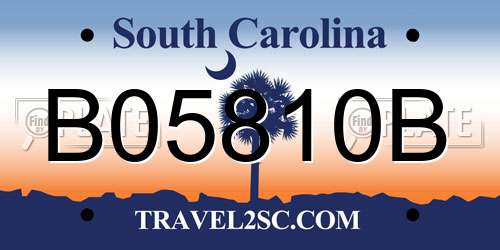 B05810B South Carolina License Plate
