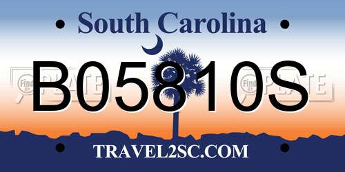 B05810S South Carolina License Plate