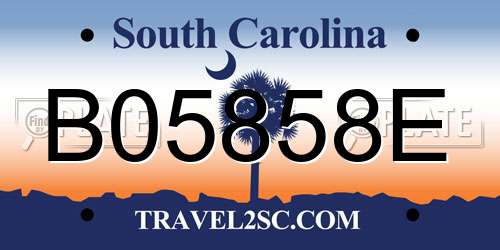 B05858E South Carolina License Plate