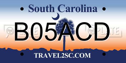 B05ACD South Carolina License Plate
