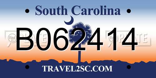 B062414 South Carolina License Plate