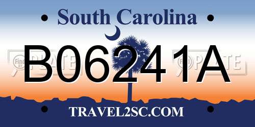B06241A South Carolina License Plate