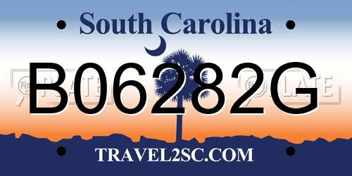 B06282G South Carolina License Plate