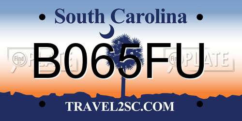 B065FU South Carolina License Plate