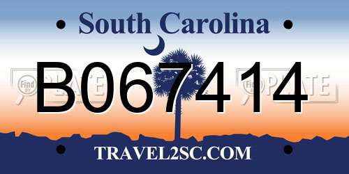 B067414 South Carolina License Plate