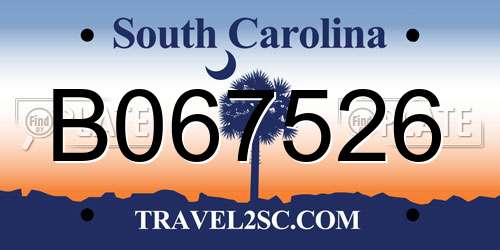 B067526 South Carolina License Plate