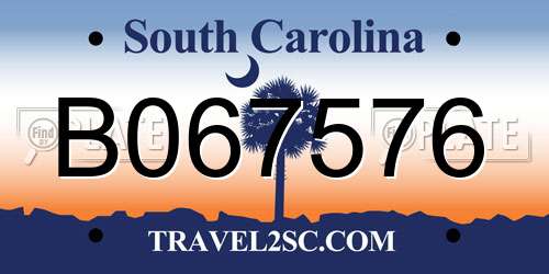 B067576 South Carolina License Plate