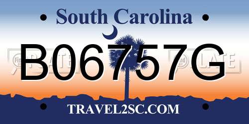 B06757G South Carolina License Plate