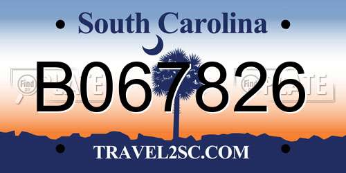 B067826 South Carolina License Plate