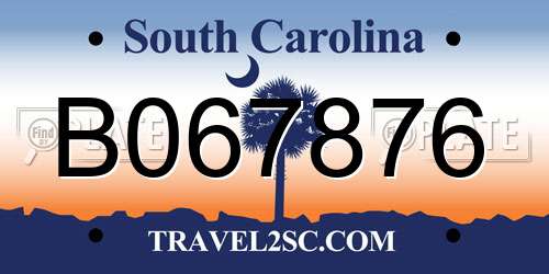 B067876 South Carolina License Plate