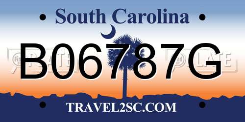 B06787G South Carolina License Plate