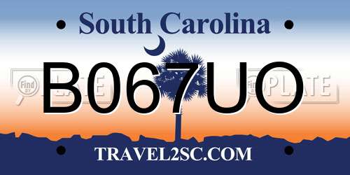 B067UO South Carolina License Plate