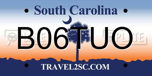B06TUO South Carolina License Plate