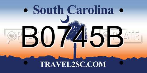 B0745B South Carolina License Plate