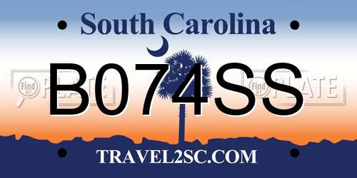B074SS South Carolina License Plate