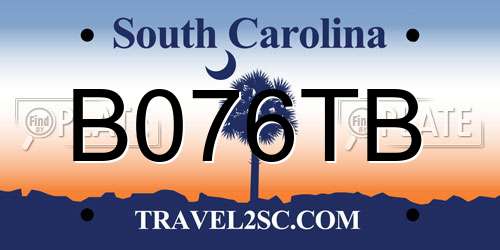 B076TB South Carolina License Plate