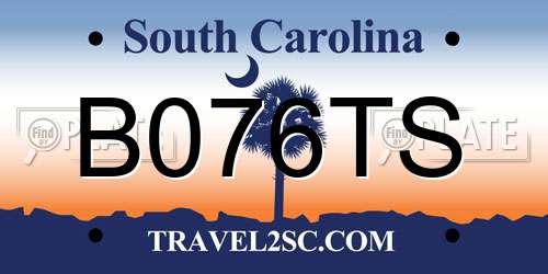 B076TS South Carolina License Plate