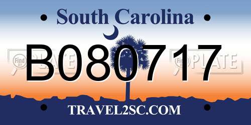 B080717 South Carolina License Plate