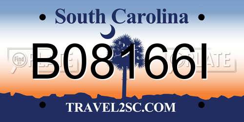 B08166I South Carolina License Plate