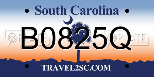 B0825Q South Carolina License Plate