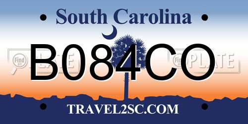 B084CO South Carolina License Plate