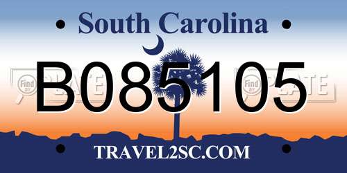 B085105 South Carolina License Plate