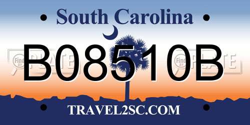 B08510B South Carolina License Plate