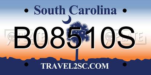 B08510S South Carolina License Plate