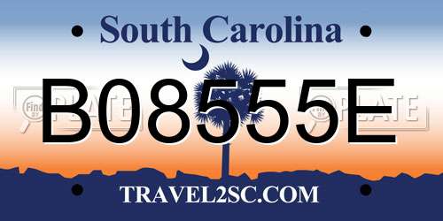 B08555E South Carolina License Plate