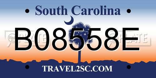 B08558E South Carolina License Plate