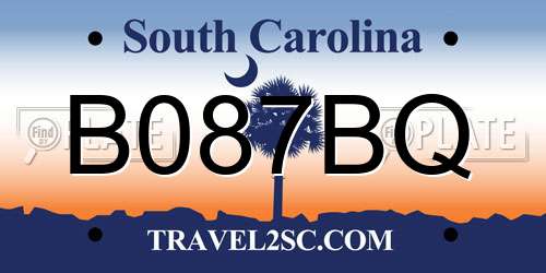 B087BQ South Carolina License Plate