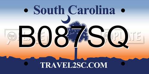 B087SQ South Carolina License Plate