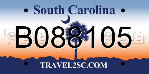 B088105 South Carolina License Plate