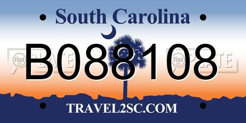 B088108 South Carolina License Plate