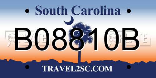 B08810B South Carolina License Plate