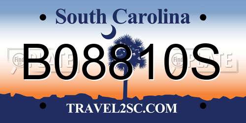 B08810S South Carolina License Plate