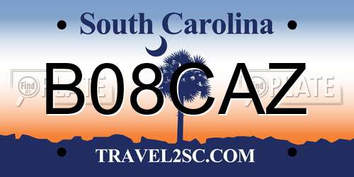 B08CAZ South Carolina License Plate