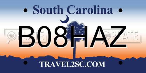 B08HAZ South Carolina License Plate