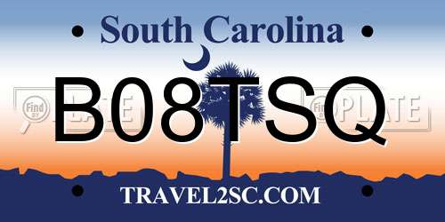 B08TSQ South Carolina License Plate