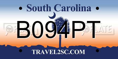 B094PT South Carolina License Plate