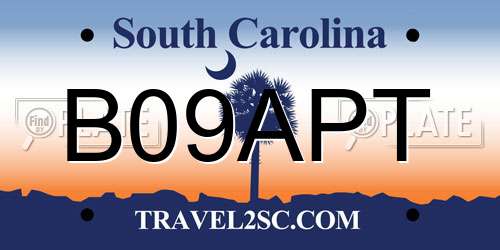 B09APT South Carolina License Plate