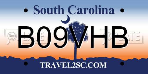 B09VHB South Carolina License Plate